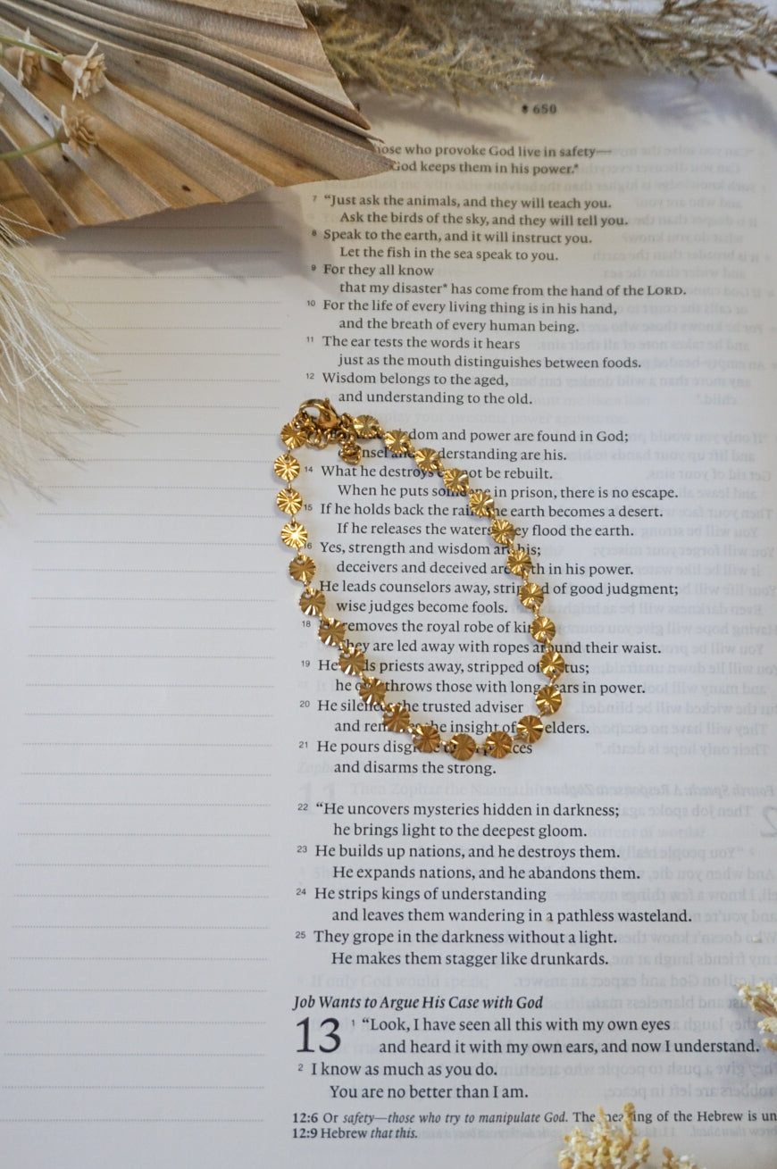 18k Gold Pvd Sunburst Bracelet