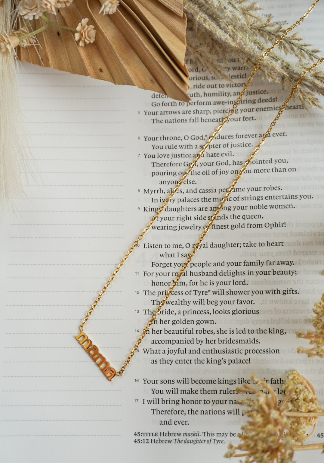 18k Gold Pvd Mama Necklace