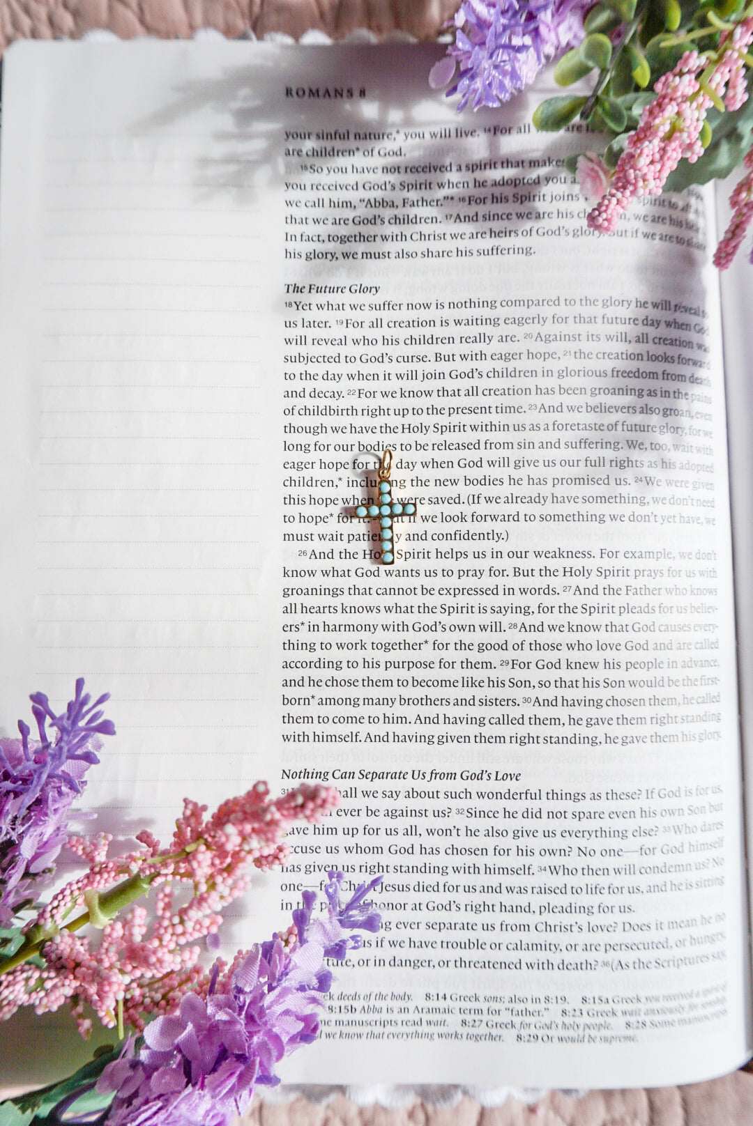 18k Gold Pvd Turquoise Cross Charm