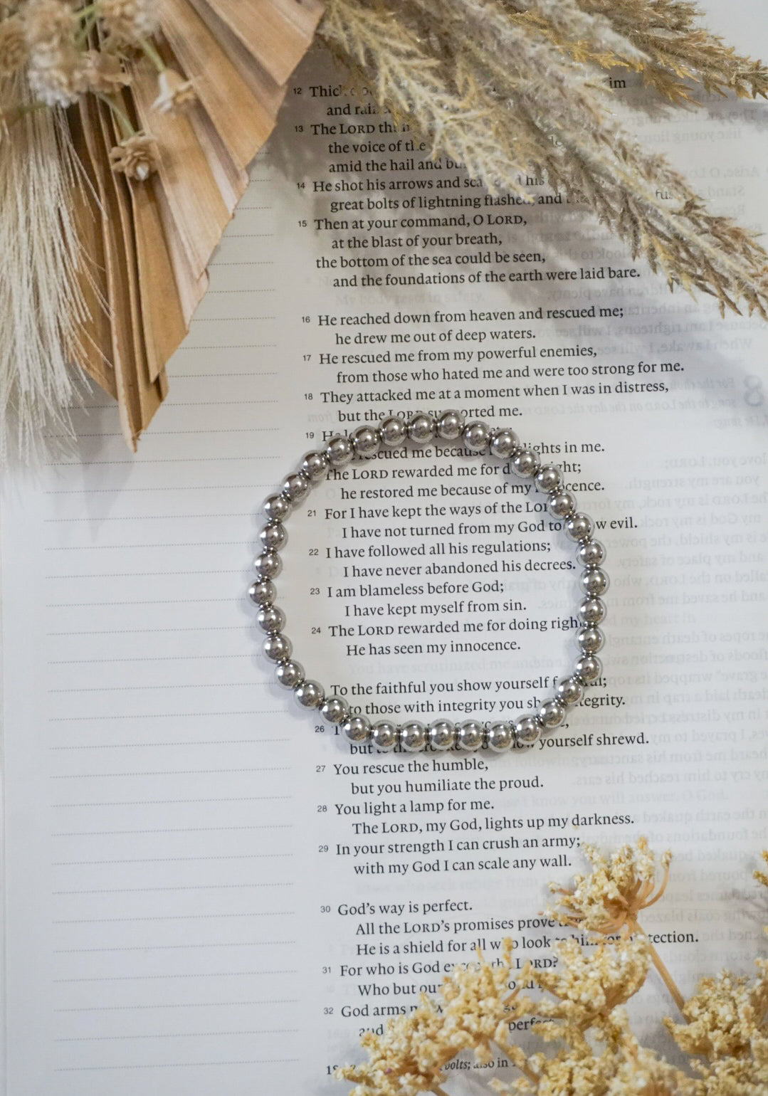 316 Stainless Steel Large Beaded Stretch Bracelet