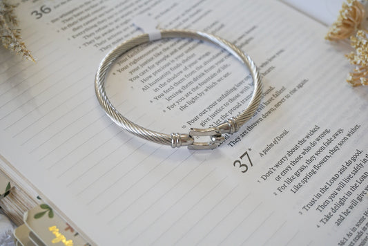 316 Stainless Steel Buckle Clasp Bangle Bracelet