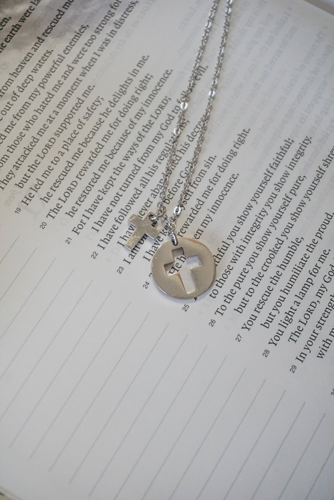 316 Stainless Steel Cross Cutout Necklace