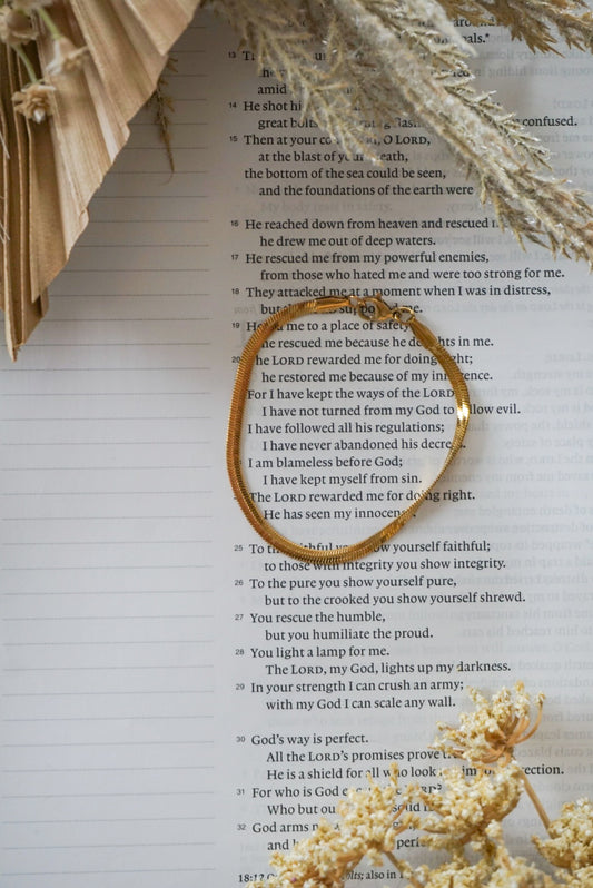 18k Gold Pvd Herringbone Bracelet