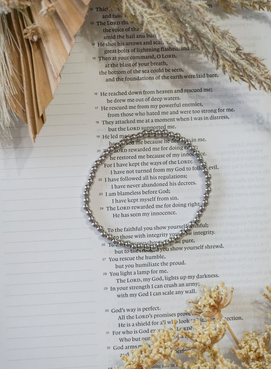 316 Stainless Steel Small Beaded Stretch Bracelet