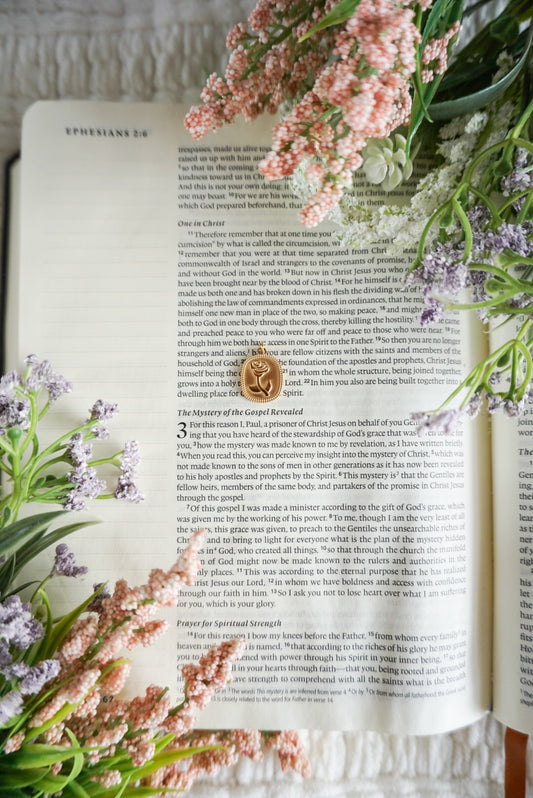 18k Gold Pvd Rectangle Rose Charm