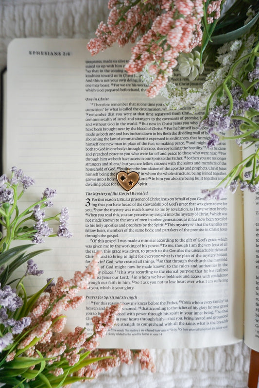 18k Gold Pvd Heart with Stars Charm