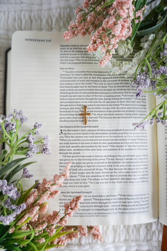 18k Gold Pvd Textured Cross Charm