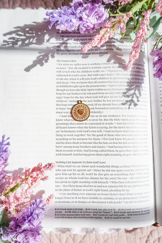 18k Gold Pvd Heart Sunburst Charm