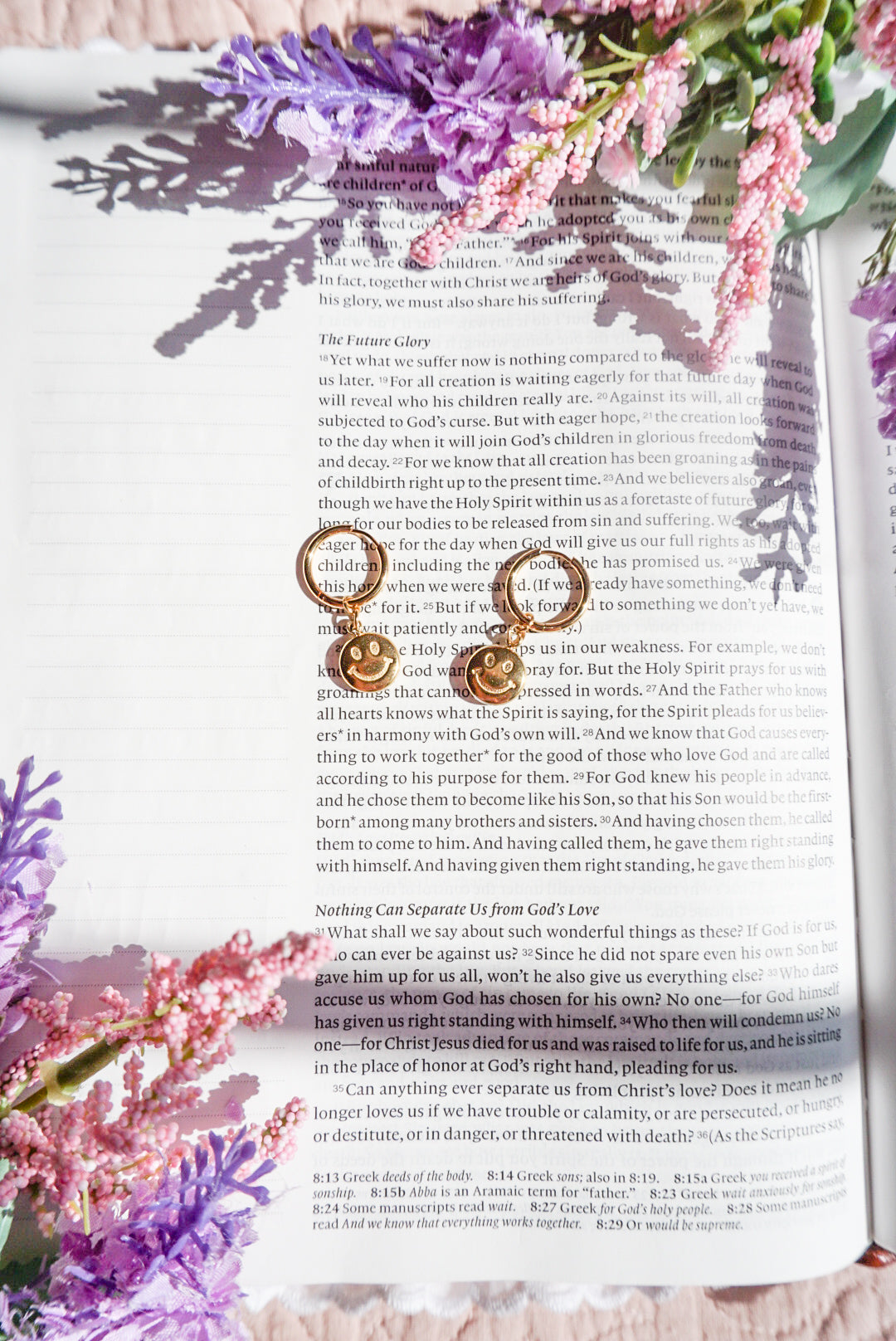 18k Gold Pvd Smiley Face Earrings