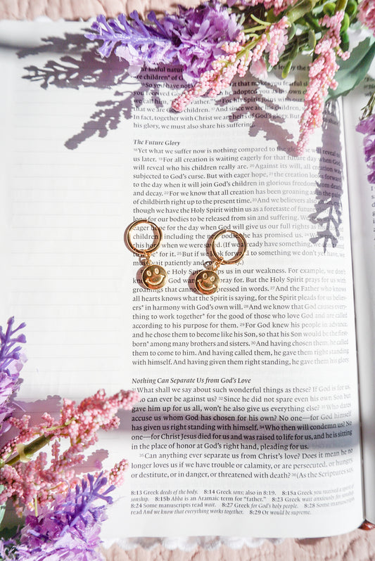 18k Gold Pvd Smiley Face Earrings