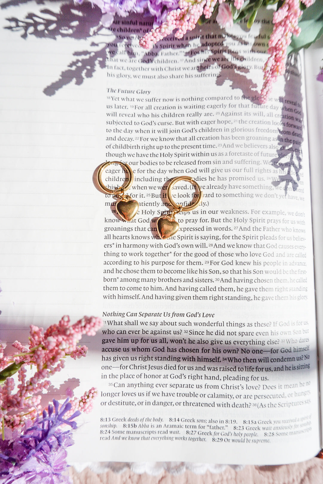 18k Gold Pvd Heart Earrings