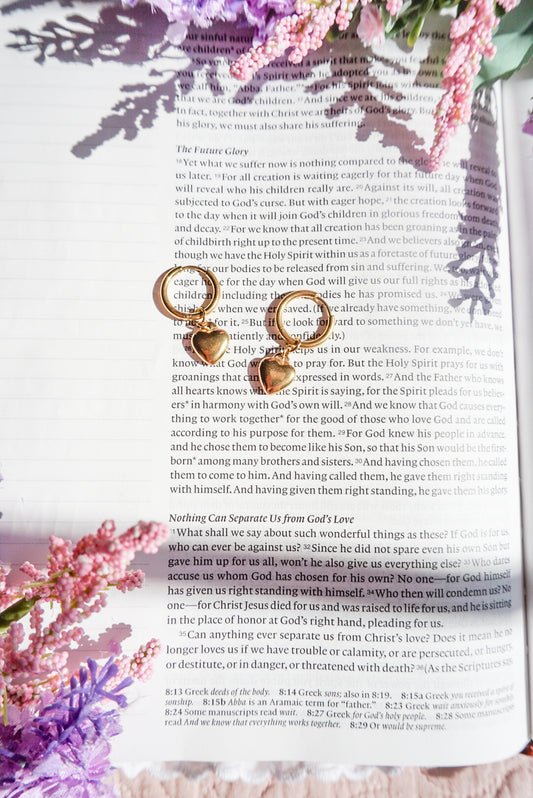 18k Gold Pvd Heart Earrings