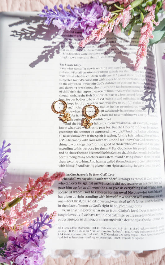 18k Gold Pvd Butterfly Earrings